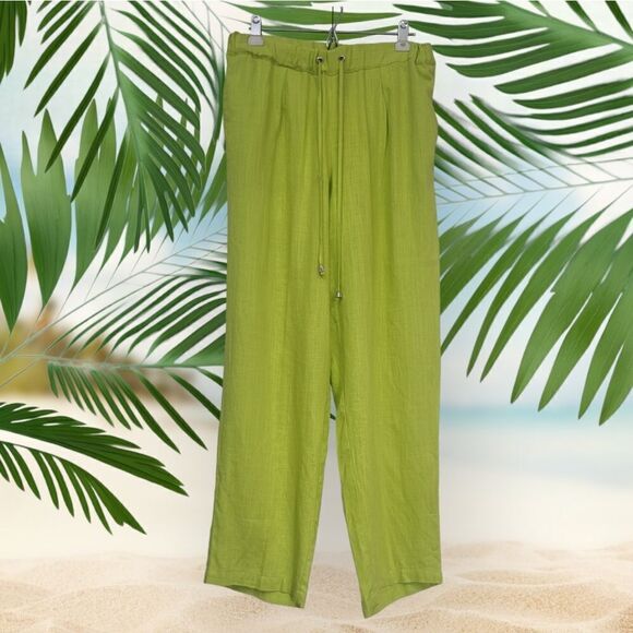 Ashley Stewart neon Green draw string elastic waist pull-on pants , size 12 - Picture 9 of 9